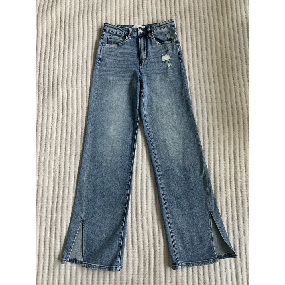 Vervet Los Angeles Jeans Women Sz 25 Vintage Flare‎ Slit Light Distressing